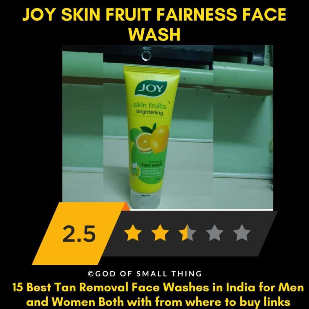 Joy skin fruit fairness face wash Best Tan Removal Face Wash in India