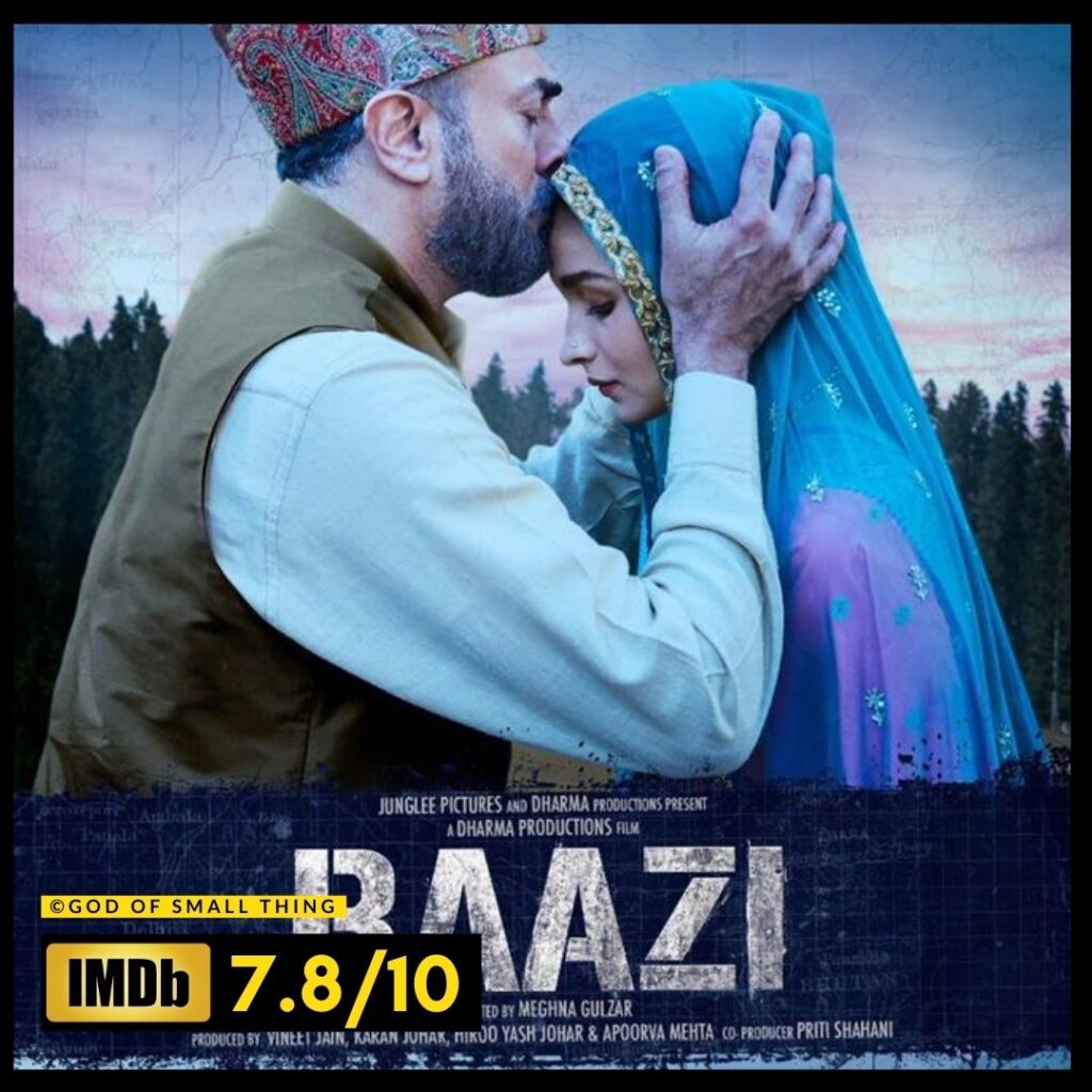 Best thriller movies on amazon prime: Raazi