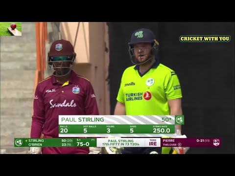 PAUL STIRLING MASTER INING 95 (47) west indies vs ireland 1st t20 | 15 jan 2020 by cricket with you