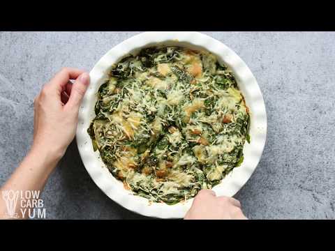 Keto Low Carb Crustless Spinach Cheese Pie