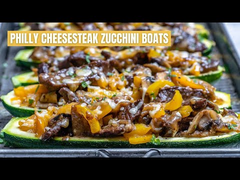 How To Make Philly Cheese Steak Zucchini Boats - Blondelish