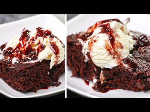 Hot Fudge Chocolate Pudding Cake | Eggless &amp; Without Oven | Yummy