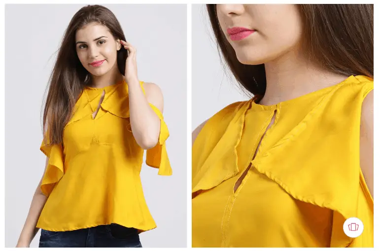  Fashion steals from Gossip Girl: Sibi women yellow solid empire top from Myntra.  