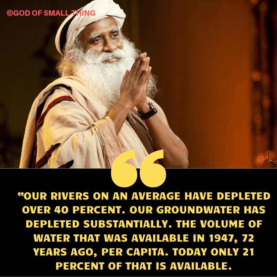 solution to water crisis in India by Sadhguru jaggi vasudev