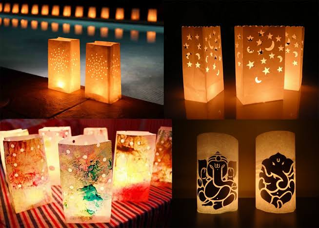Diwali decoration ideas Paper lampshades