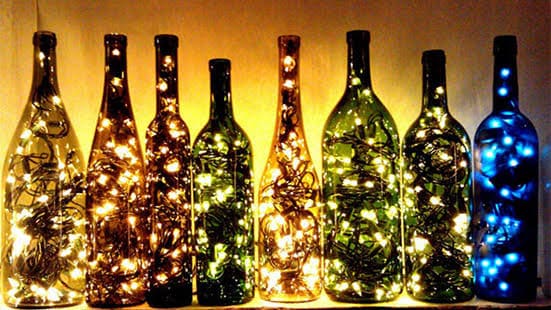 Diwali decoration ideas Wine jar lights