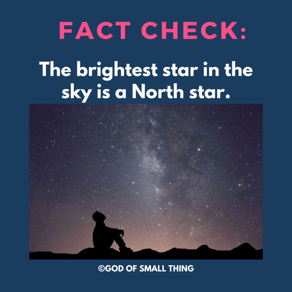   Common Misconceptions in primary science: The brightest star in the sky is a North star. 