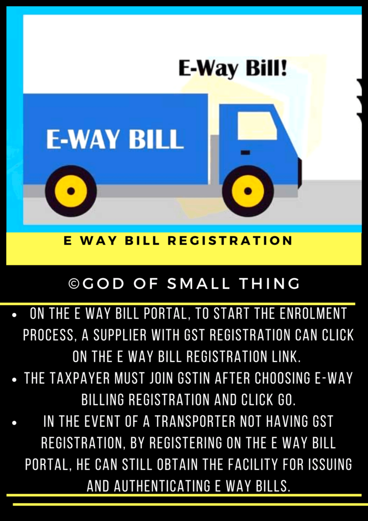 E way bill registration Steps