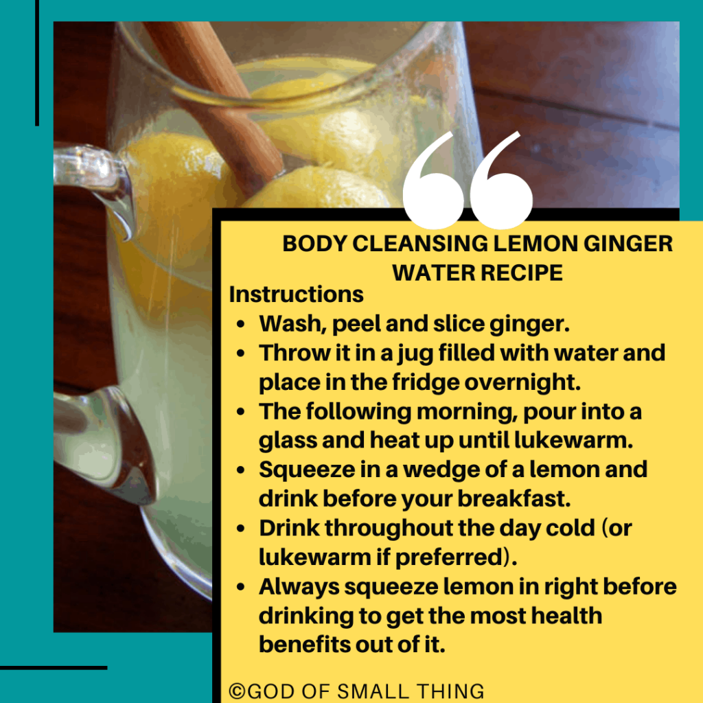 lemon and ginger detox drink to lose weight