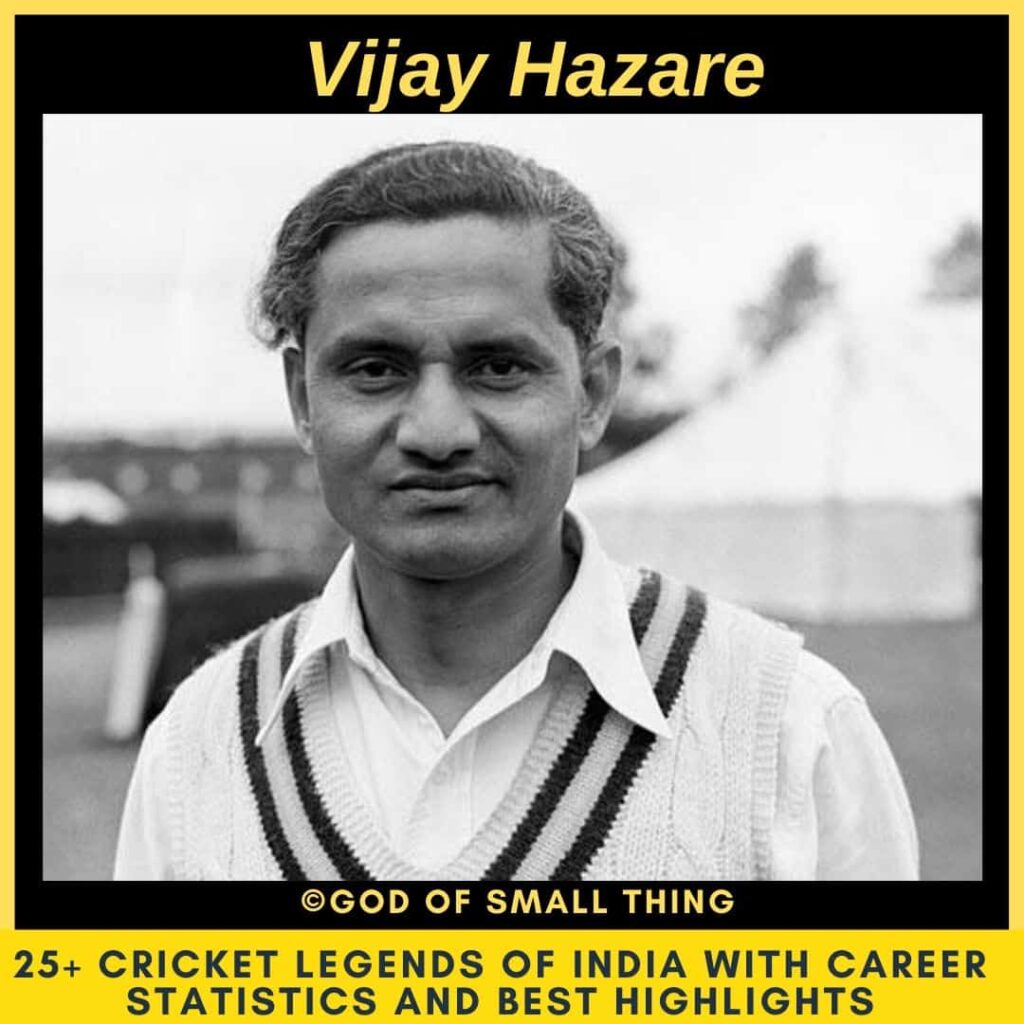 Best Cricketers of India Vijay Hazare