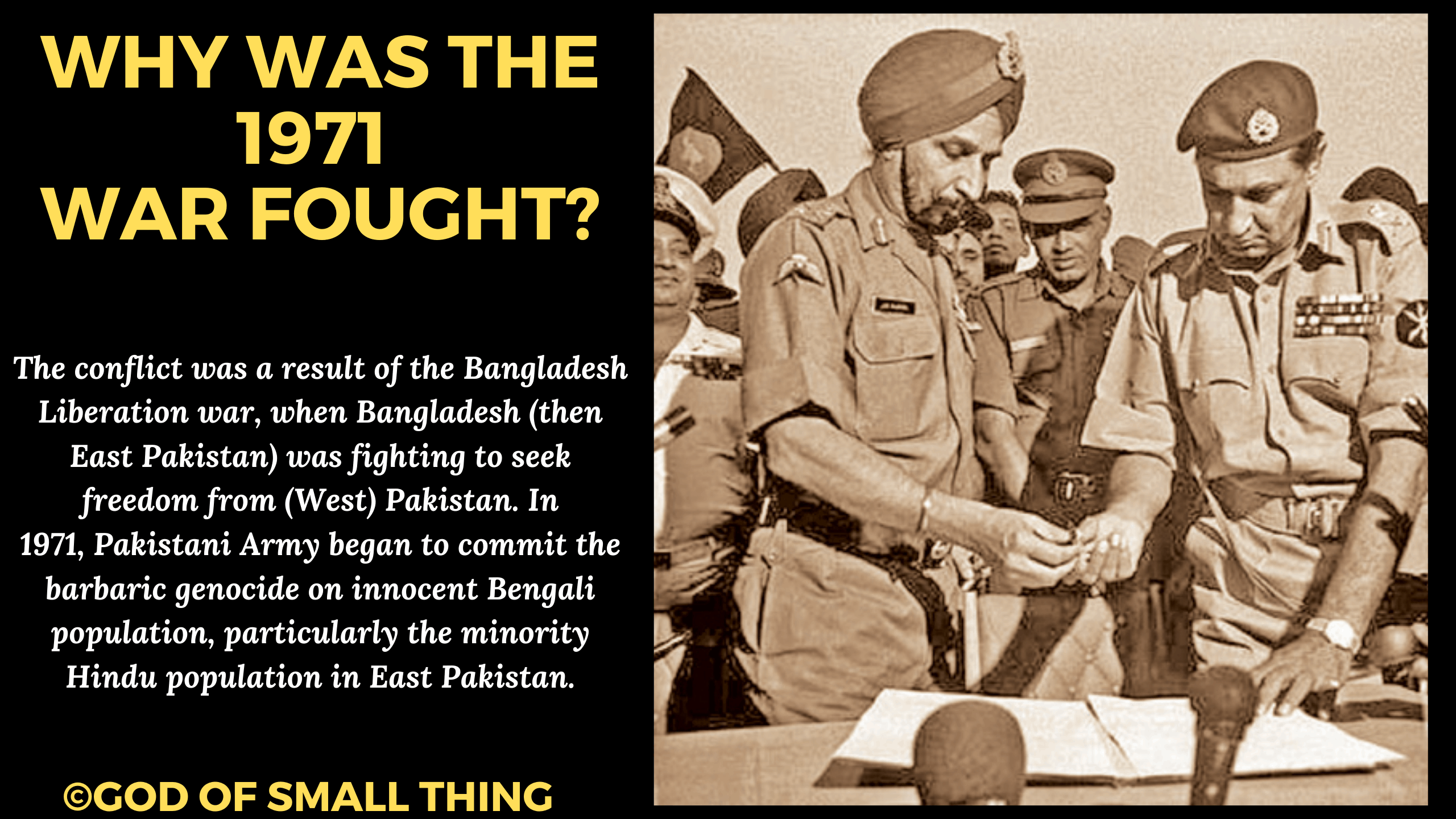 Why was the Indo Pak war of 1971 war fought