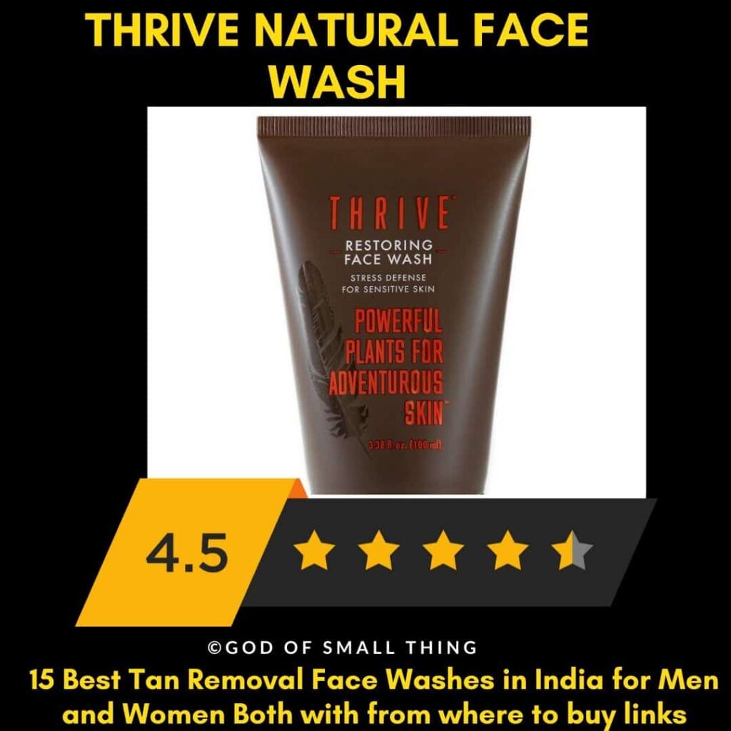 Thrive natural face wash Best Tan Removal Face Wash for men