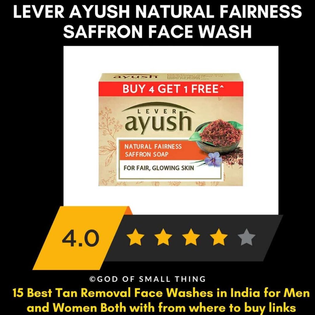 Best Tan Removal Face Wash in India Lever Ayush natural fairness saffron face wash