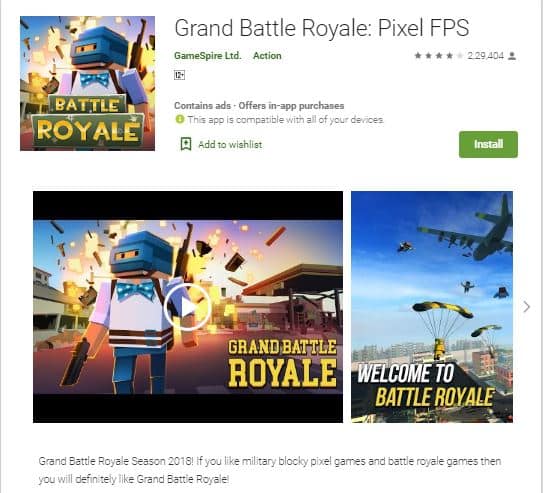 Grand Battle Royal Pixel FPS 