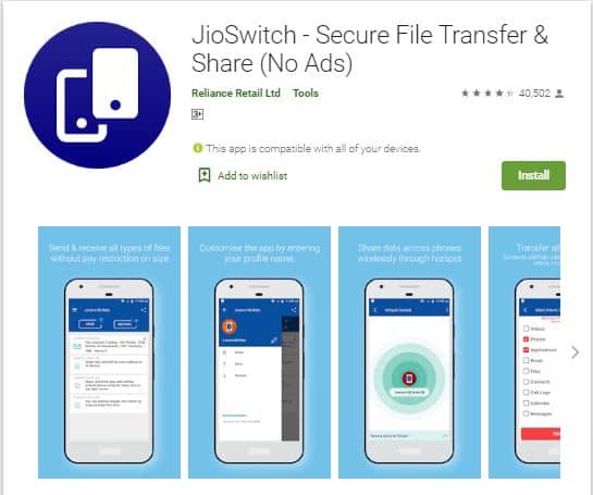 Jio Switch App