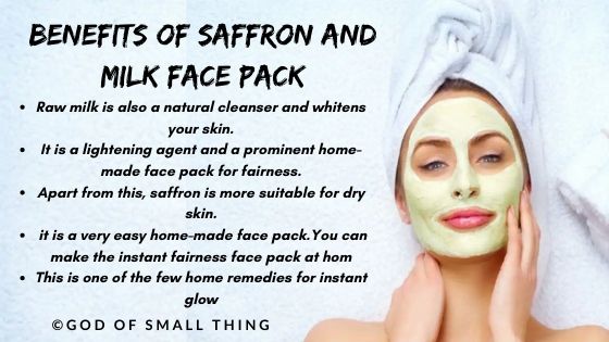 home made face pack: Saffron and milk face pack