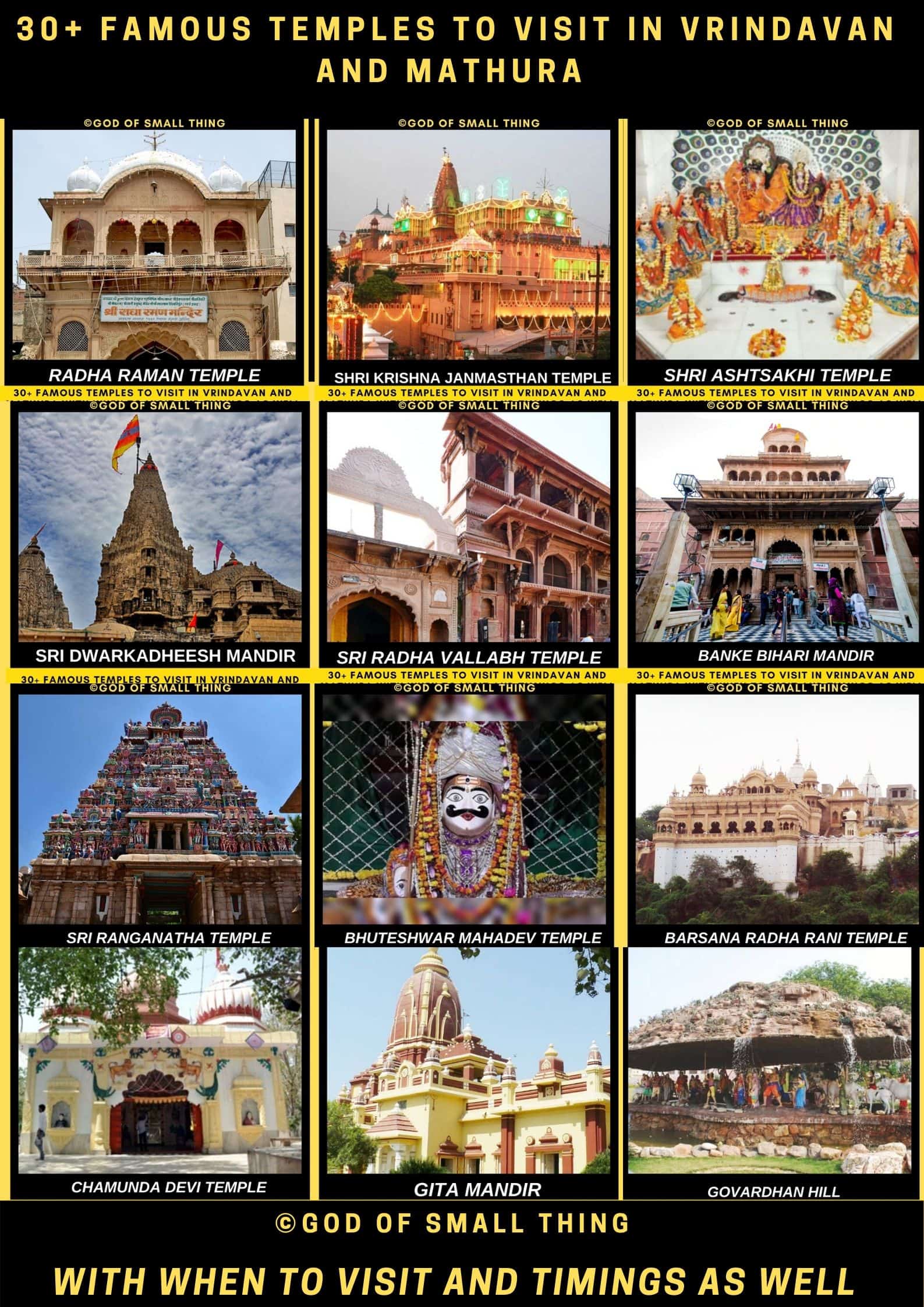 Temples in Vrindavan and Mathura 