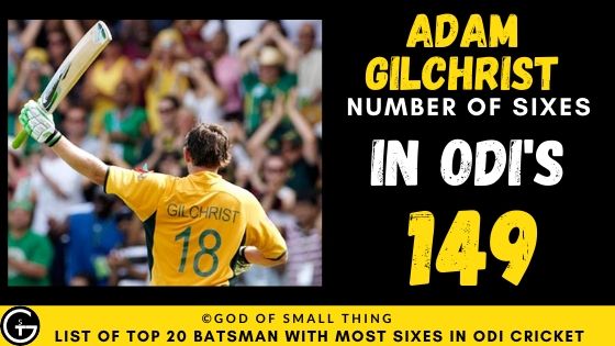Number of Sixes by Adam Gilchrist