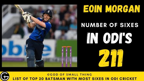 Number of Sixes by Eoin Morgan