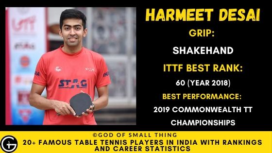 Harmeet Desai Table Tennis India