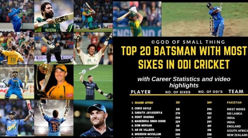 Most Sixes in ODI Cricket