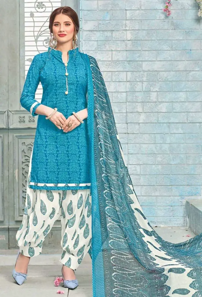Retro look Ideas: Punjabi Patiala suit with collared Kurta