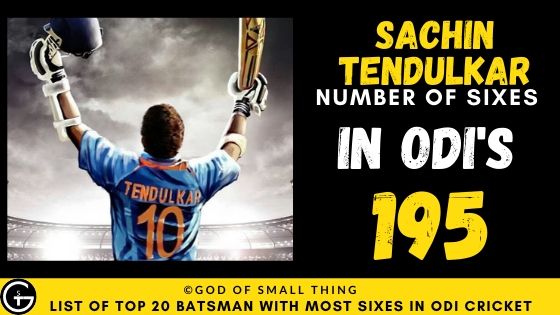 Number of Sixes by Sachin Tendulkar