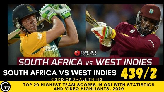 Highest team scores in ODI