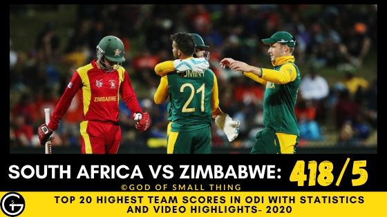 Highest team scores in ODI