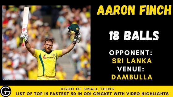 Aaron Finch Fastest Fifty