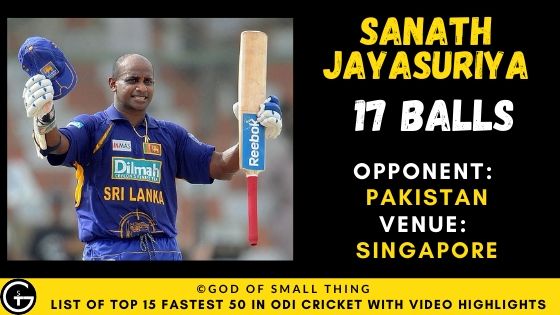 Sanath Jayasuriya Fastest Fifty