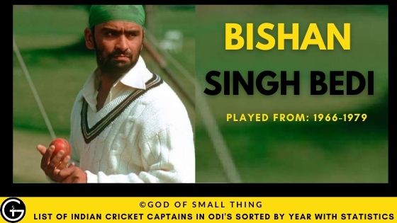 Bishan Singh Bedi indian cricket captain