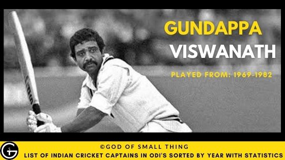 Gundappa Viswanath indian cricket captain
