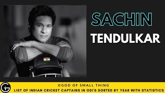 Sachin Tendulkar indian cricket captain
