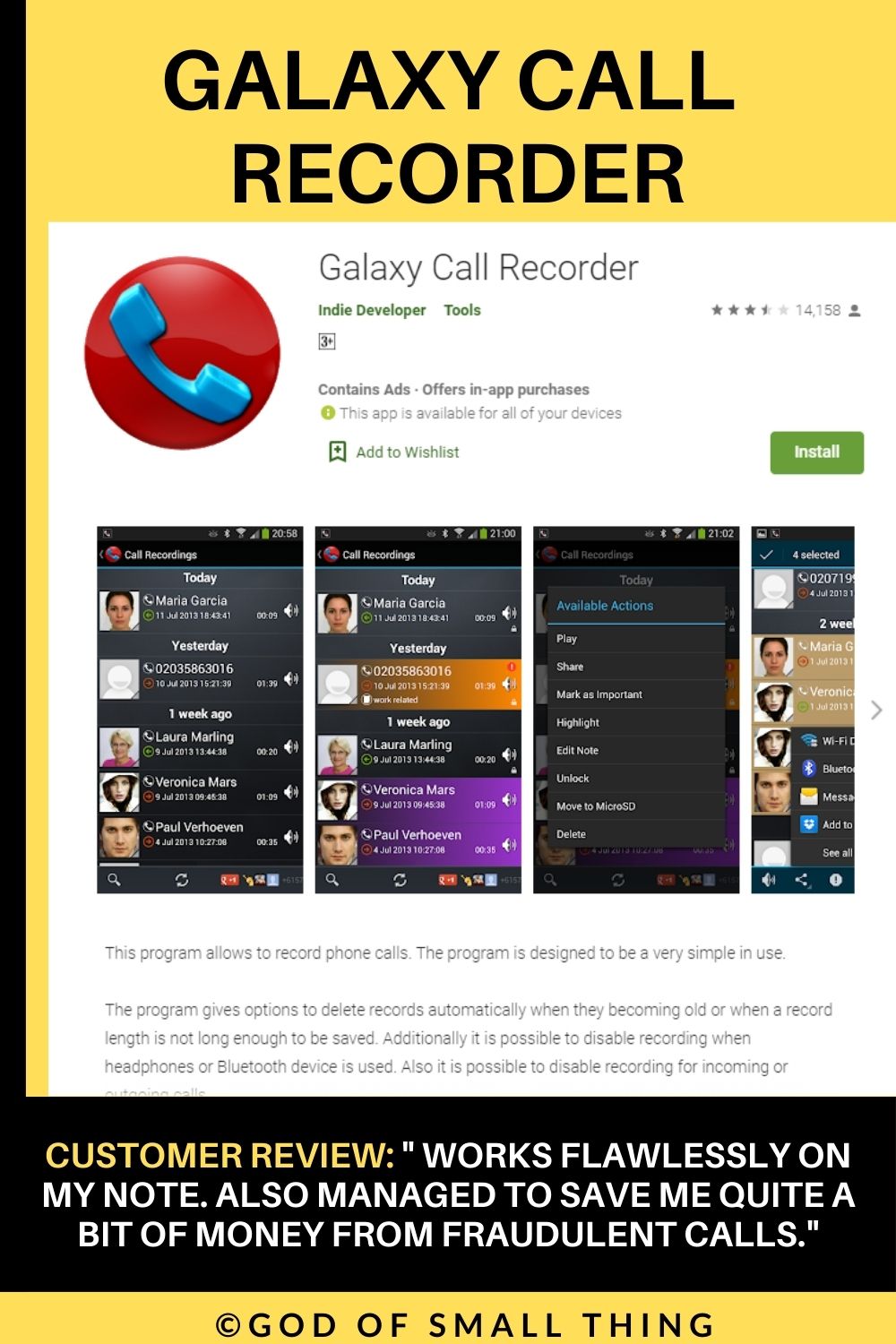 Galaxy call recorder call recording app