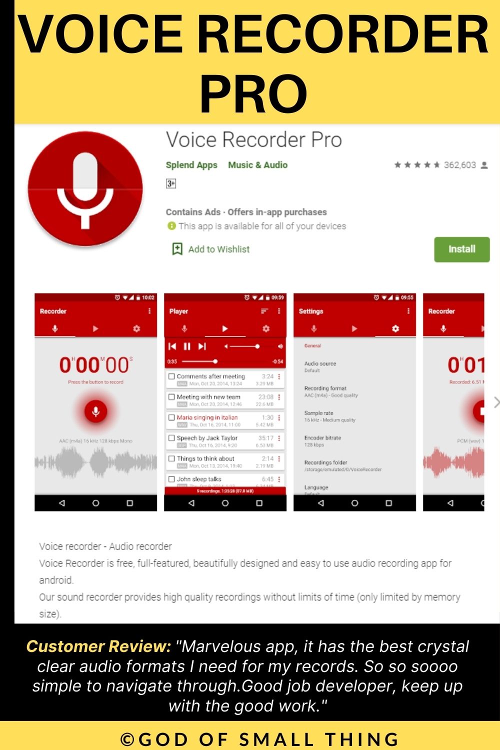 Voice recorder pro call recording app