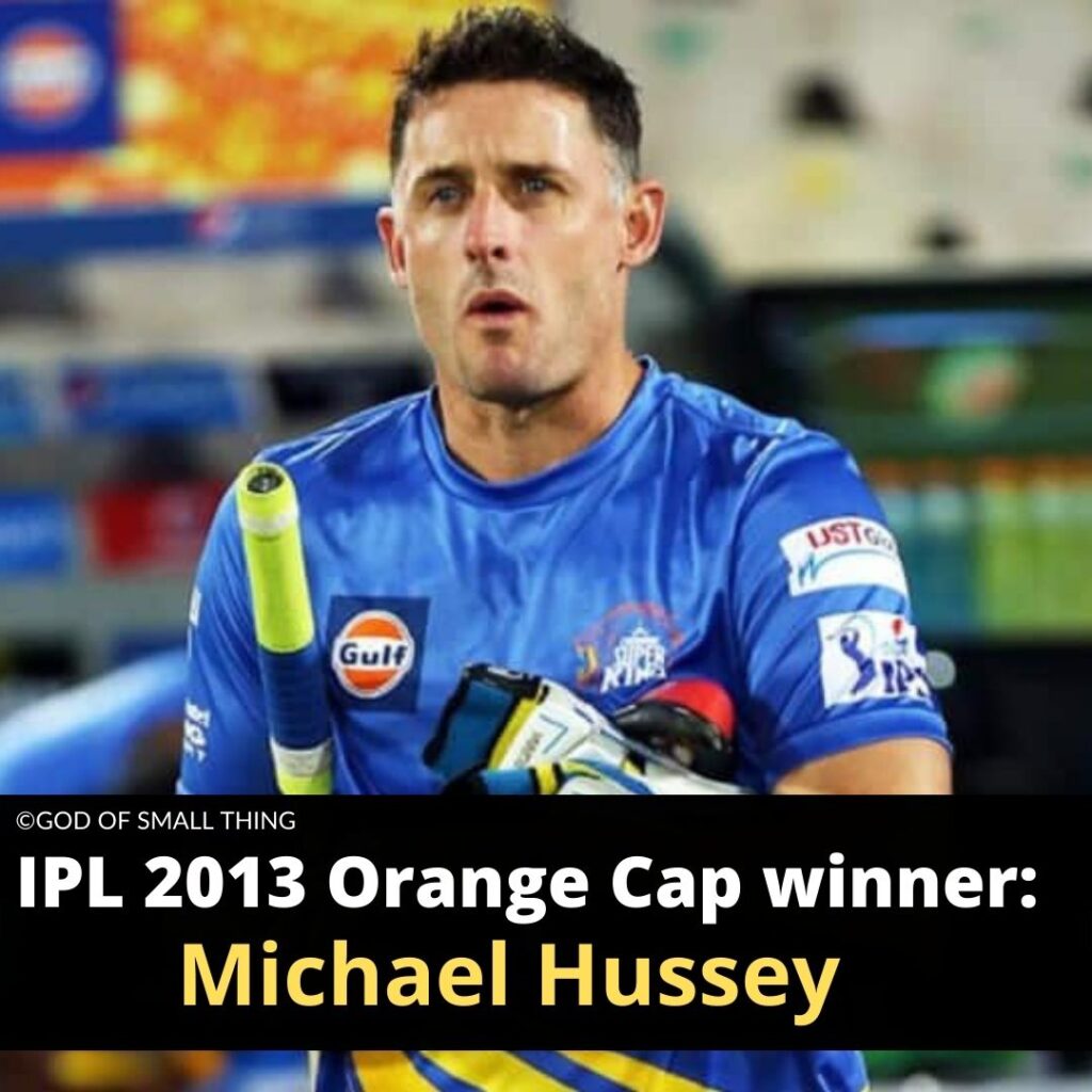 Orange Cap Winner Michael Hussey