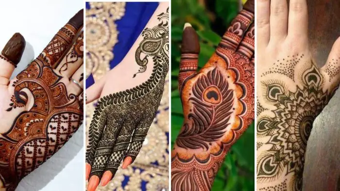 Best mehndi designs with peacock feather and paisley 